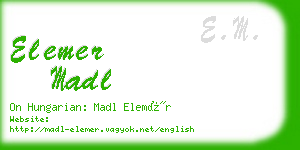 elemer madl business card